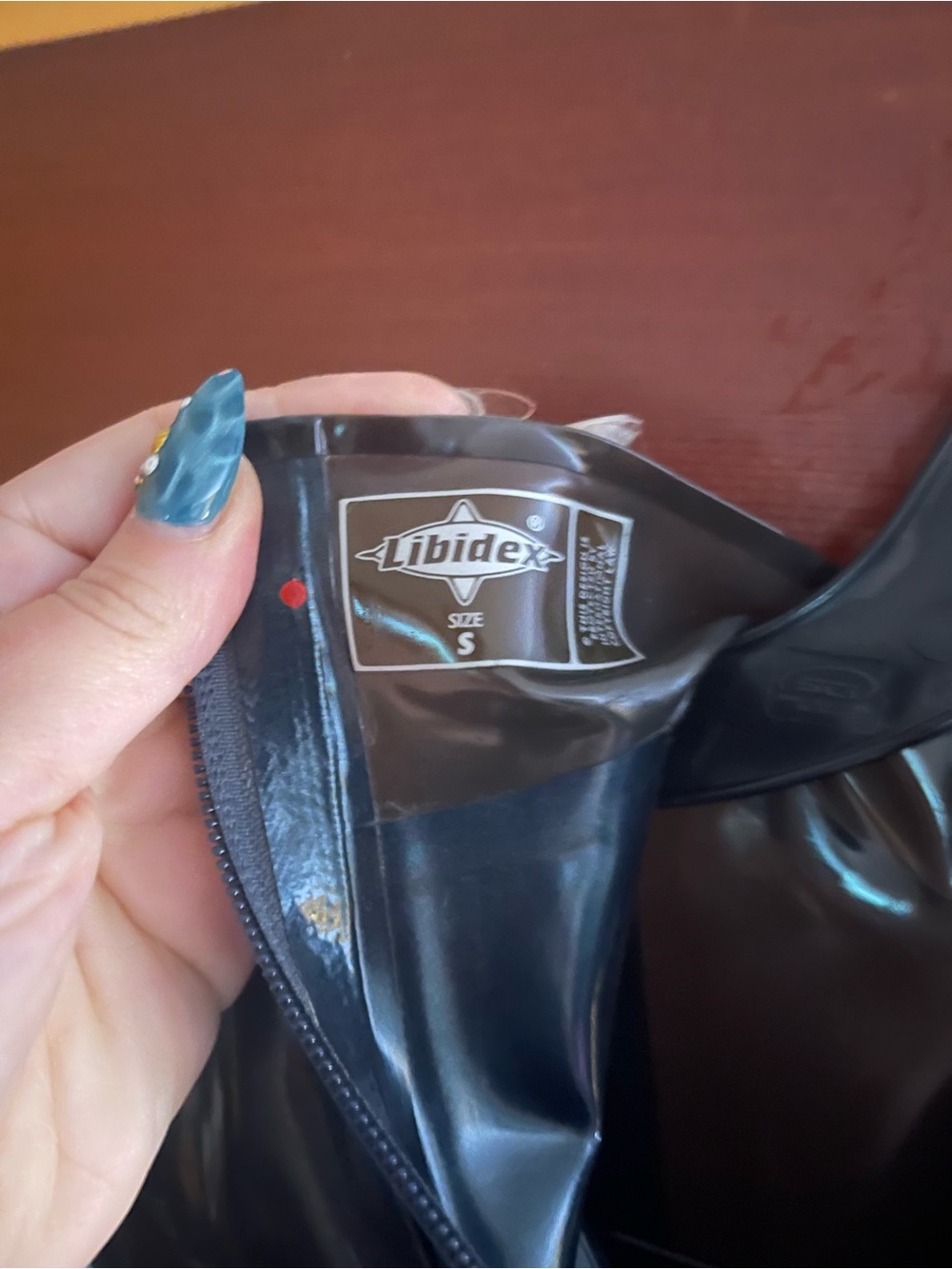 Like New Libidex Latex Metallic Blue Body with Plunging Trans Black Panel - Picture 4 of 4